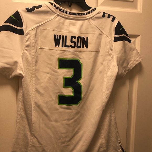 Nike Players NFL Seattle Seahawks #3 Wilson Jersey White Size Medium - Picture 2 of 14